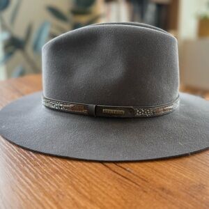 Stetson Black Felt Fedora with Gold Interior Logo